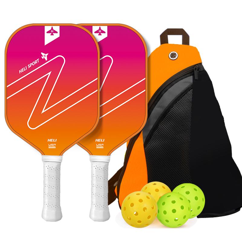 Pickleball Paddles Set Fiberglass Surface Enhanced Power with Pickleball Bag Outdoor Beach Tennis Racket Best Gift for Beginners