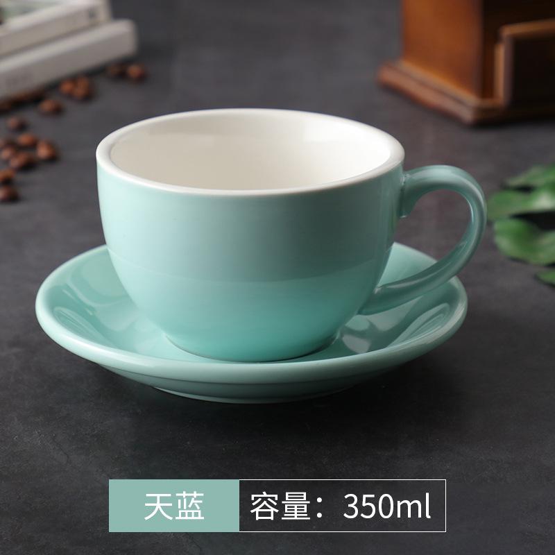 350ML Ceramic Large Capacity Coffee Cup Colorful Coffee Cup and Saucer Exquisite Afternoon Tea Dessert Tea Cup Couple's Mug Gift