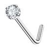 Stainless Steel Zircon Nose Stud Star-shaped Right Angle Titanium Nose Piercing Jewelry