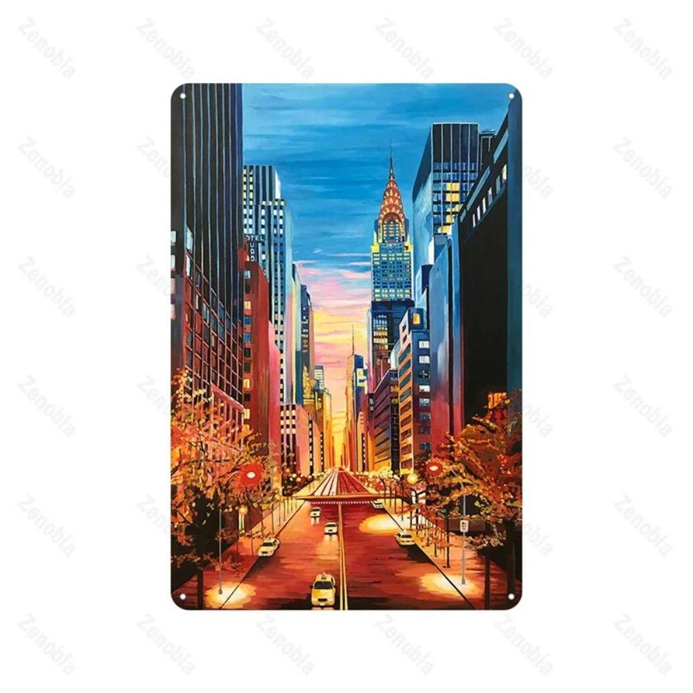Retro Metal Sign Toronto Skyline Art, Wall Decor Vintage Tin Poster 20x30 cm