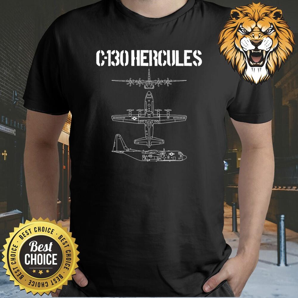C 130 Hercules Gunship Military Gift Airplane Schematic C130 Shirt PL553 Unisex T-Shirt S
