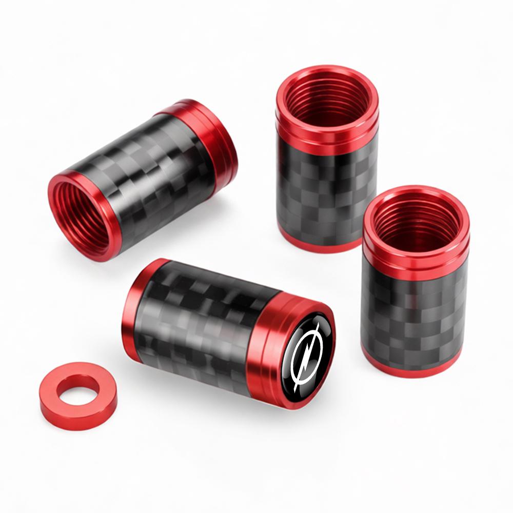 New Carbon Fiber Logo Car Styling Wheel Anti Theft Tire Valve Caps For Opel OPC Astra Insignia G Corsa Mokka Vectra Accessories