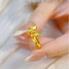 Gold-Plated Brushed Butterfly Ring: Elegant Adjustable Women's Fashion Jewelry
