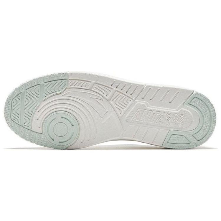 Anta 982GZ Slip Resistant Abrasion Resistant Low top Skateboard Shoes Women's White Green 122338010-3