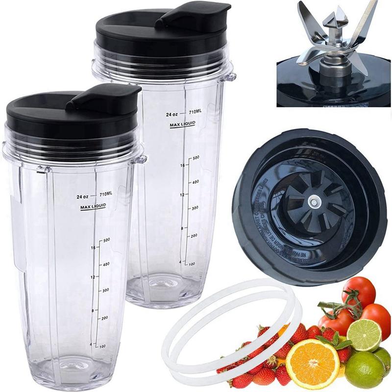 Replacement Blender Blade and 24Oz Cups Accessories, Only Compatible for Nutri Ninja Foodi Power Blender SS300 Etc