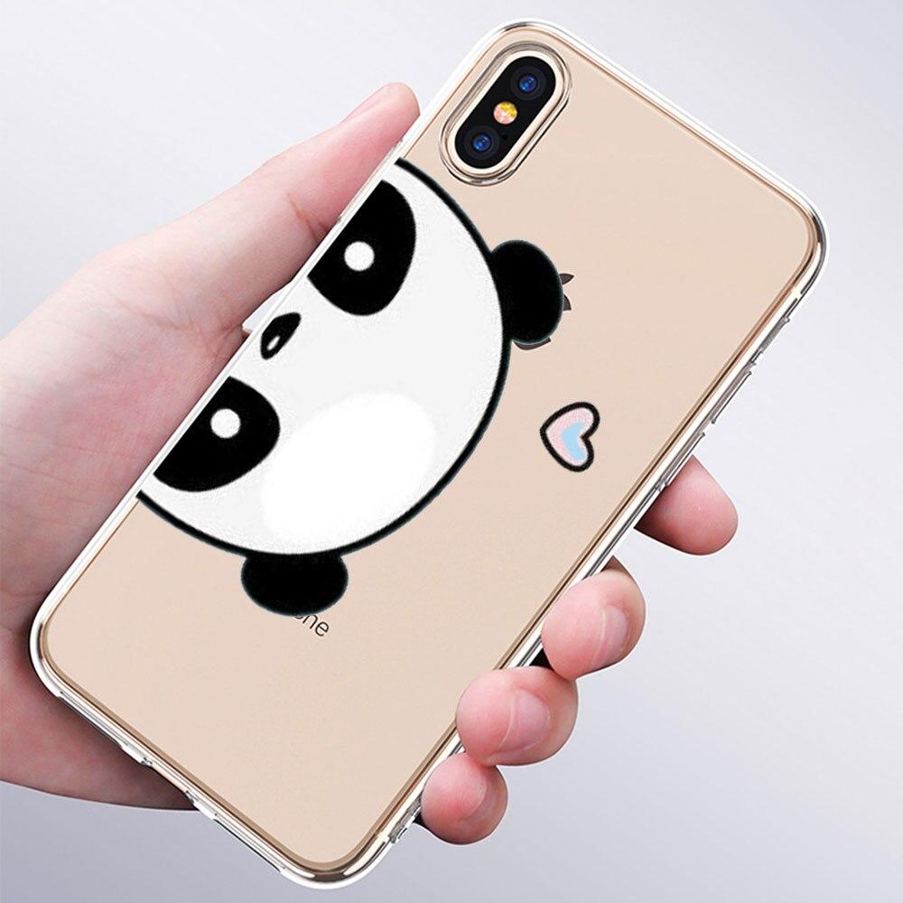 Luxury Soft Silicone Phone Case Cute Panda Bear China for Apple iPhone 11 Pro XS Max X XR 6 6S 7 8 Plus 5 5S SE Fashion Cover