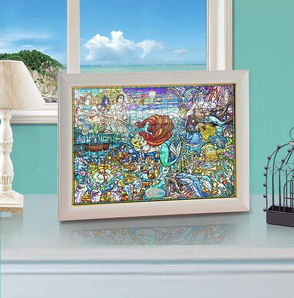 jigsaw puzzle The Little Mermaid Story Stained Glass Gyutto Series 500-piece [Stained Art] (25x36cm)