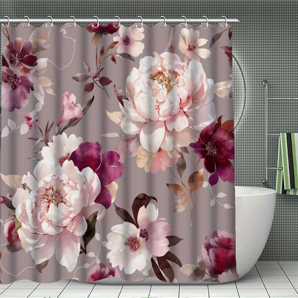 Floral Curtains Ins Shower Curtain Set for Bathroom Modern Bath Rug Decor For Bathroom Shower Curtains Multi-Size Home Decor