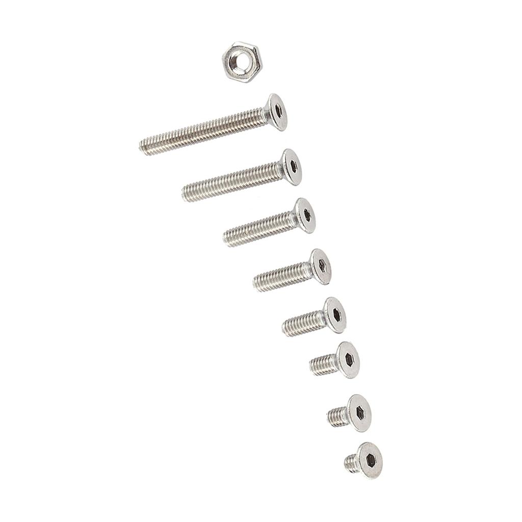 M2.5 A2 Stainless Steel Hex Socket Screws Bolt With Hex Nuts Assortted Set(Flat Head)