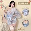 Sexy Underwear Japanese Embroidered Kimono Set Bow Belt Sexy Temptation Flirting Hot Uniform