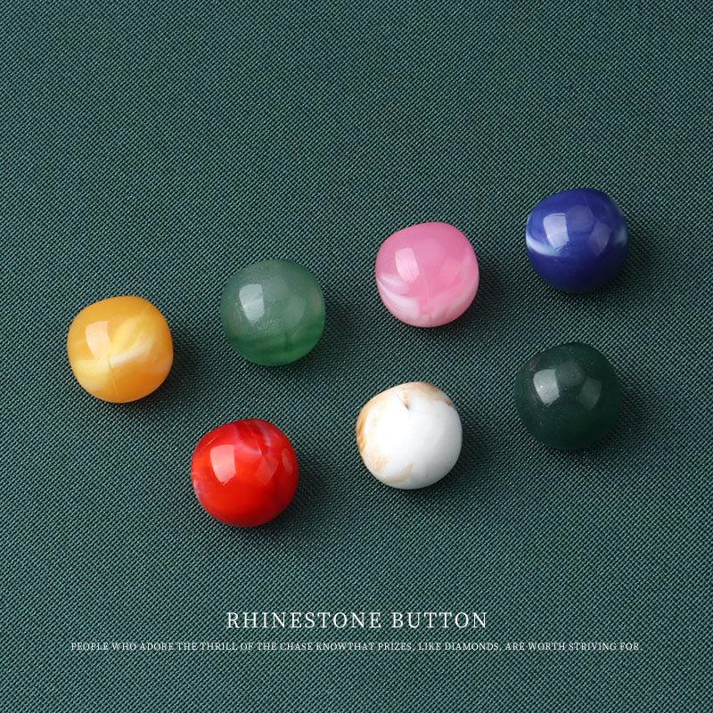 5pcs Round Resin Pearlescent Button Cheongsam Button Chinese Hanfu Tang Suit Shirt Button Chiffon Shirt Imitation Jade Decorative Button