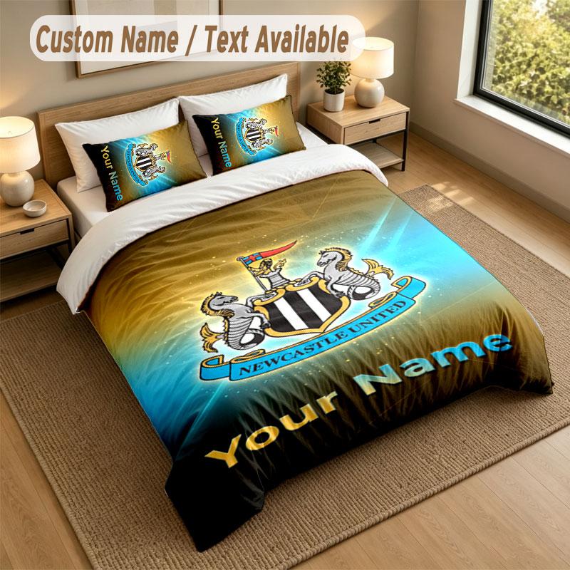 Bedding Set 1 Duvet Cover 2 Pillowcases Newcastle United FC Print Soft Bed Linen Bedroom Decor