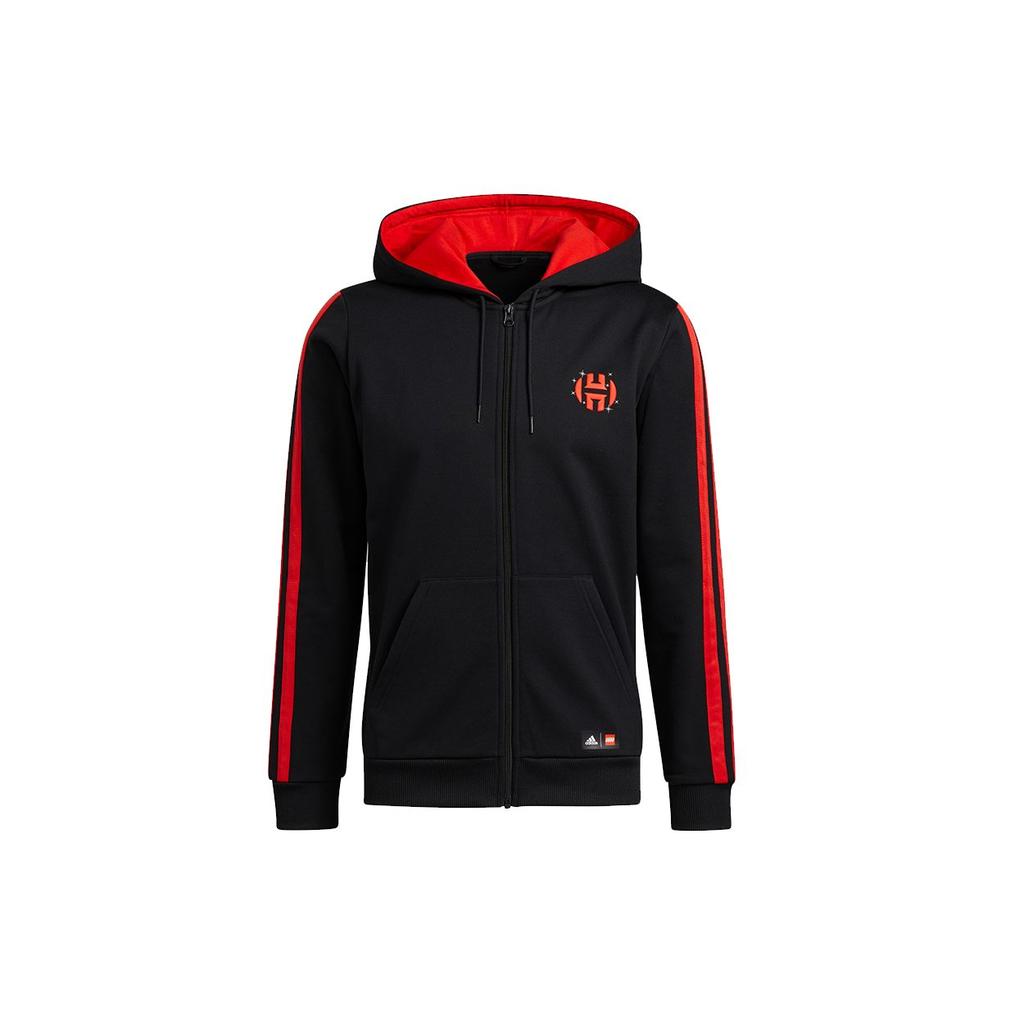 Adidas X Harden Spolupráce s Lego Grafické Logo Sportovní Mikina s Kapucí Pánské Bundy Černá H51239