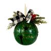 Christmas Bells Ornament Rustic Christmas Jingle Bell with Pine Needles Red Berries Plaid Bow Metal Sleigh Bell Farmhouse Xmas Tree Hanging Decor