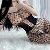 Calze a rete da donna senza cavallo, corsetto nero, body erotico, lingerie traforata, tuta trasparente, biancheria intima sexy, nuovo