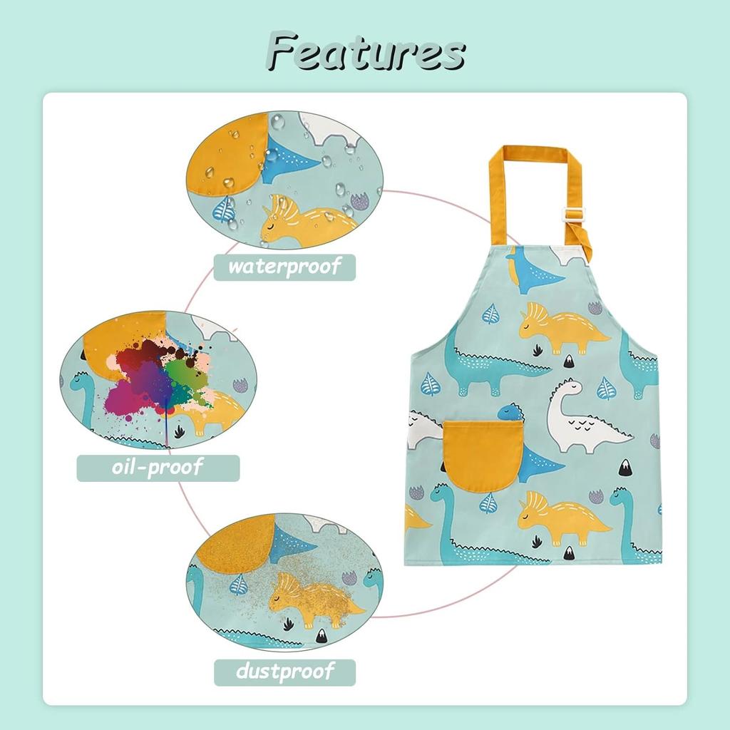 Παιδικές Ποδιές για Κορίτσια Αγόρια Αδιάβροχη Ποδιά Μαγειρικής για Παιδιά με Τσέπες Ρυθμιζόμενο Λουράκι για Παιδιά Μαγείρεμα Ψήσιμο Ζωγραφική Κηπουρική