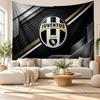 Nástěnná tapisérie Juventus FC, Závěsná dekorace z měkké látky, Dekorativní pozadí pro ložnici, Domácí nástěnné umění