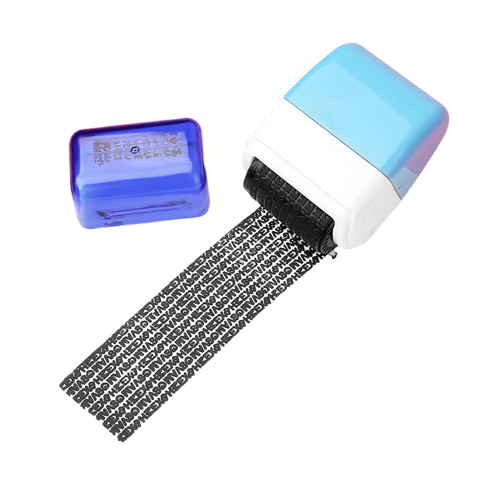 

Роликовий штамп із запобігання крадіжці особистих даних Широкий роликовий штамп безпеки для пошти Ідентифікаційне затемнення Конфіденційність синій