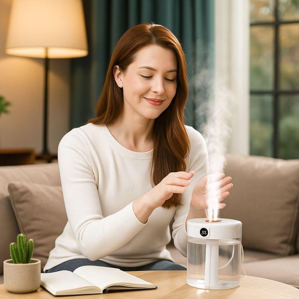 Silent Operation LED Humidifier 2L Aromatherapy Machine Smart Air Humidifier  Bedroom
