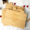 Set of 4 cutting board serving kitchen bamboo wooden + stand