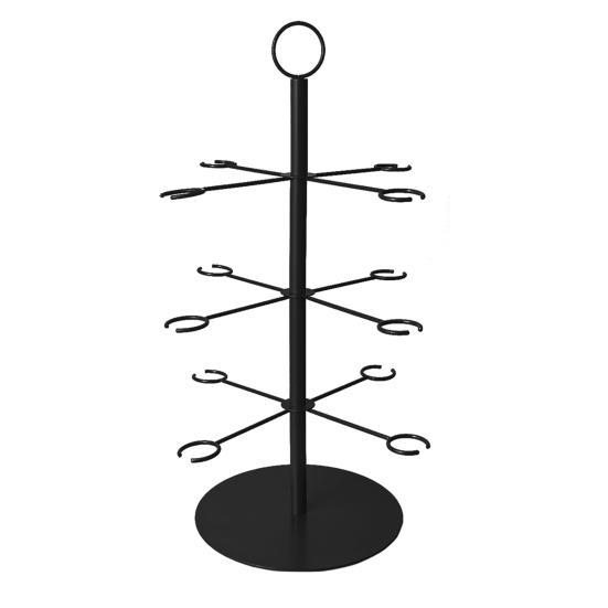 Stojan na koktejlový strom 3 patra 12 držáků Kovový držák na vystavení sklenic na víno Party Bar Svatba Koktejly Martini Margarita Stojan na nápoje z vína