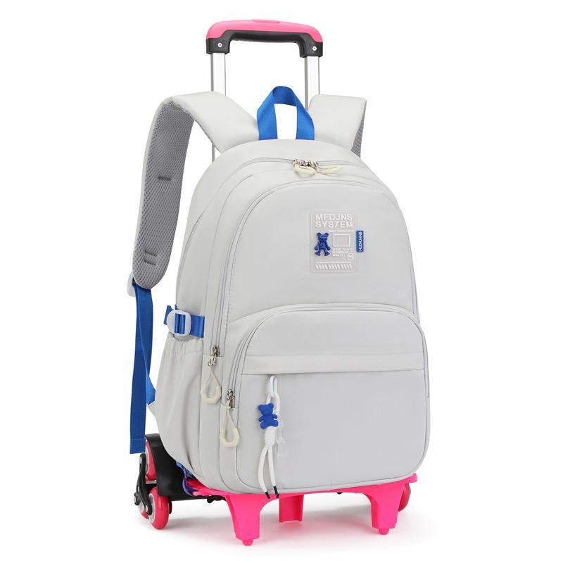 Children Rolling Backpacks School Bags for Girls Trolley Backpack with Wheels Waterproof School Bag Student Wheeled Backpack