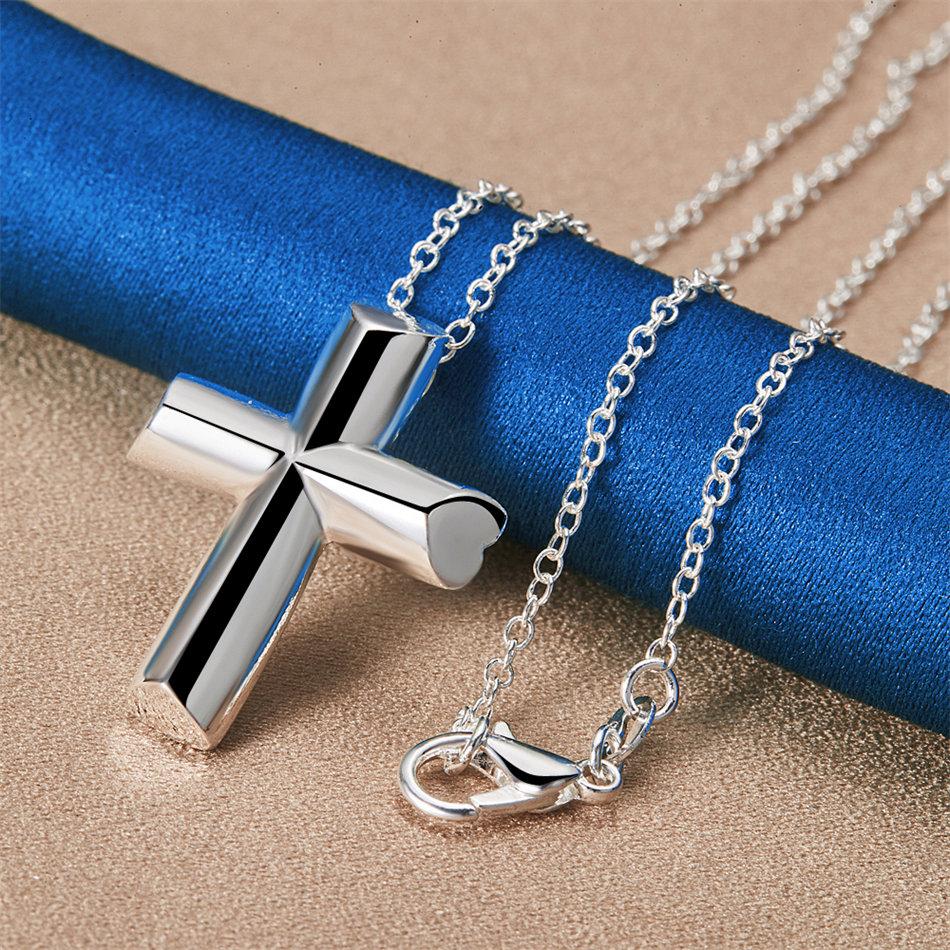 925 Sterling Silver 16-30 Inch Exquisite Cross Pendant Necklace for Women's Fashion Wedding Jewelry Gifts Accessories