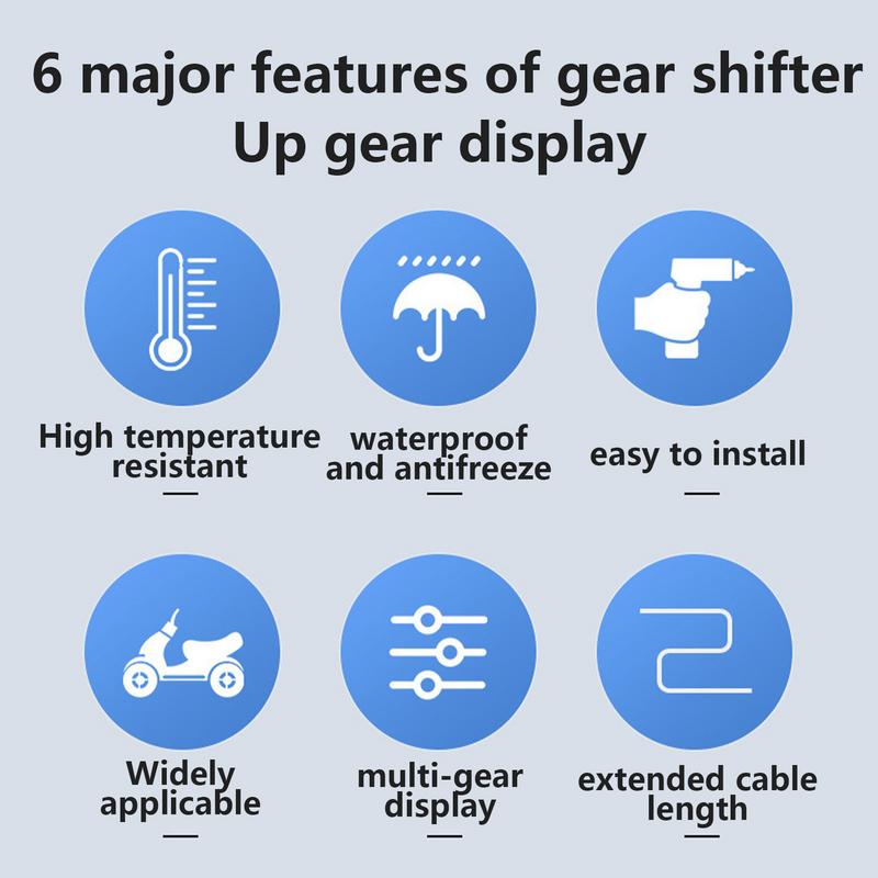 Motorcycle Gear Shift Indicator 12V Motorcycle Digital Speed Meter 0-6 Speeds Highlight Green Light Display Waterproof Cycle