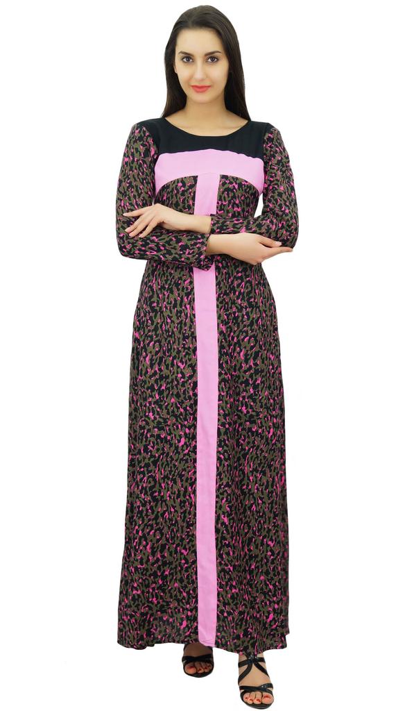 Bimba Women's Long Sleeve Winter Wear Maxi Dress Rayon