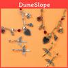 Halloween Skull Jewelry Set With Vampire Rose Pendant And Earrings For Men And Women