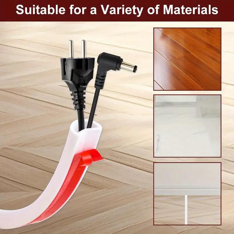 1pc 100cm/39.37in Flexible Self-Adhesive Cable Duct-Durable PVC Cover for Easy Home&Office Wiring Protection,Tape Design Install