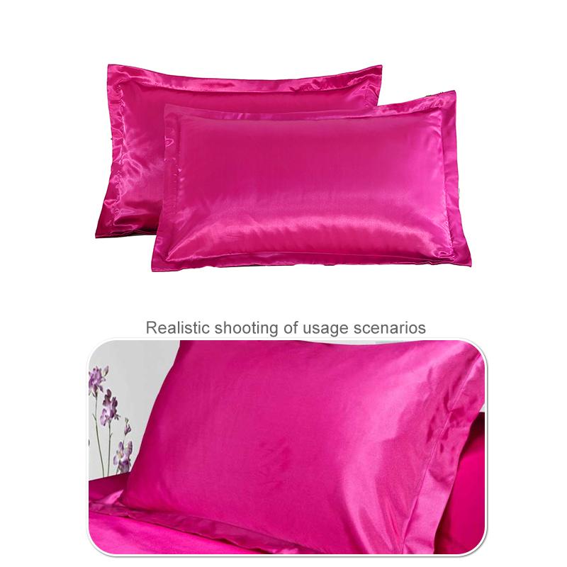 1Pc Bedding Breathable Pillow Cover Comfortable Polyester Fiber Washable Pillowcase Cool Ice Silk Household Summer