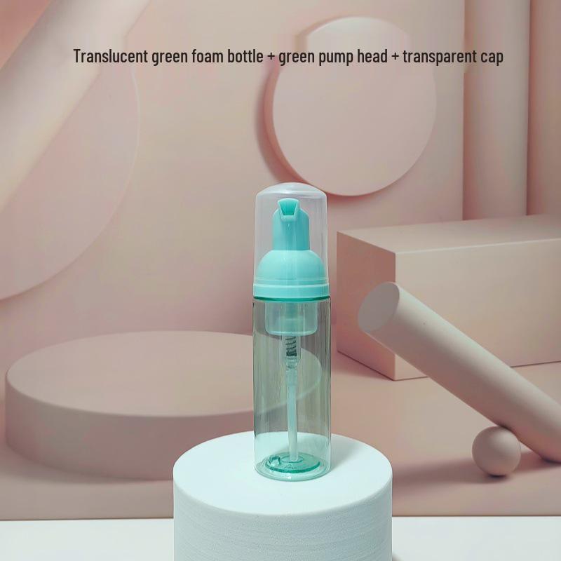 60ml Translucent Green Press Foaming Mousse Bottle for Facial Cleanser