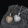 Iced Out Heart Pendant Necklace For Women Gold Plated Stainless Steel Hip Hop Jewelry