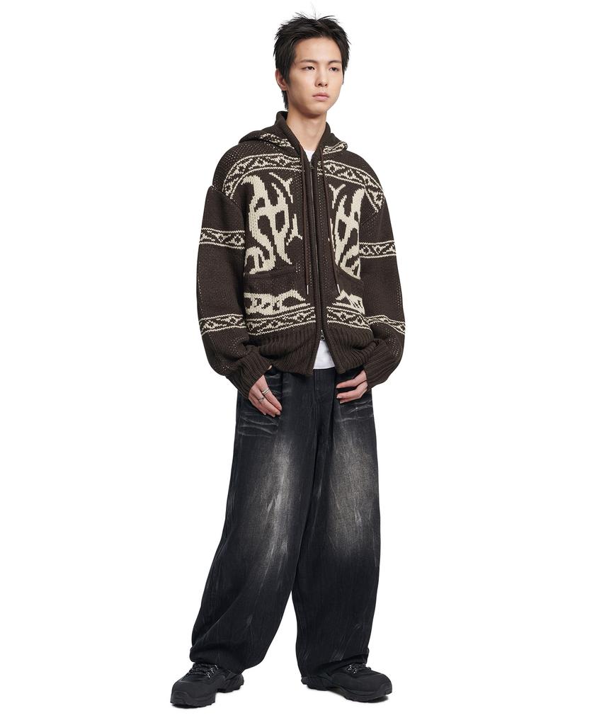 Nomaenyueol Cowichan Hooded Zip-Up - Brown