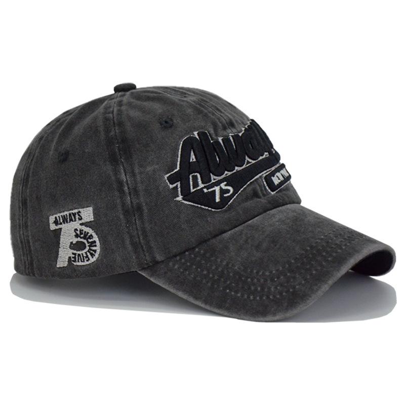 Washed for Aging, Embroidered Letters, Duckbill Cap, Men's, Outdoor Sun Protection, Sun Shading Baseball Cap, Women's