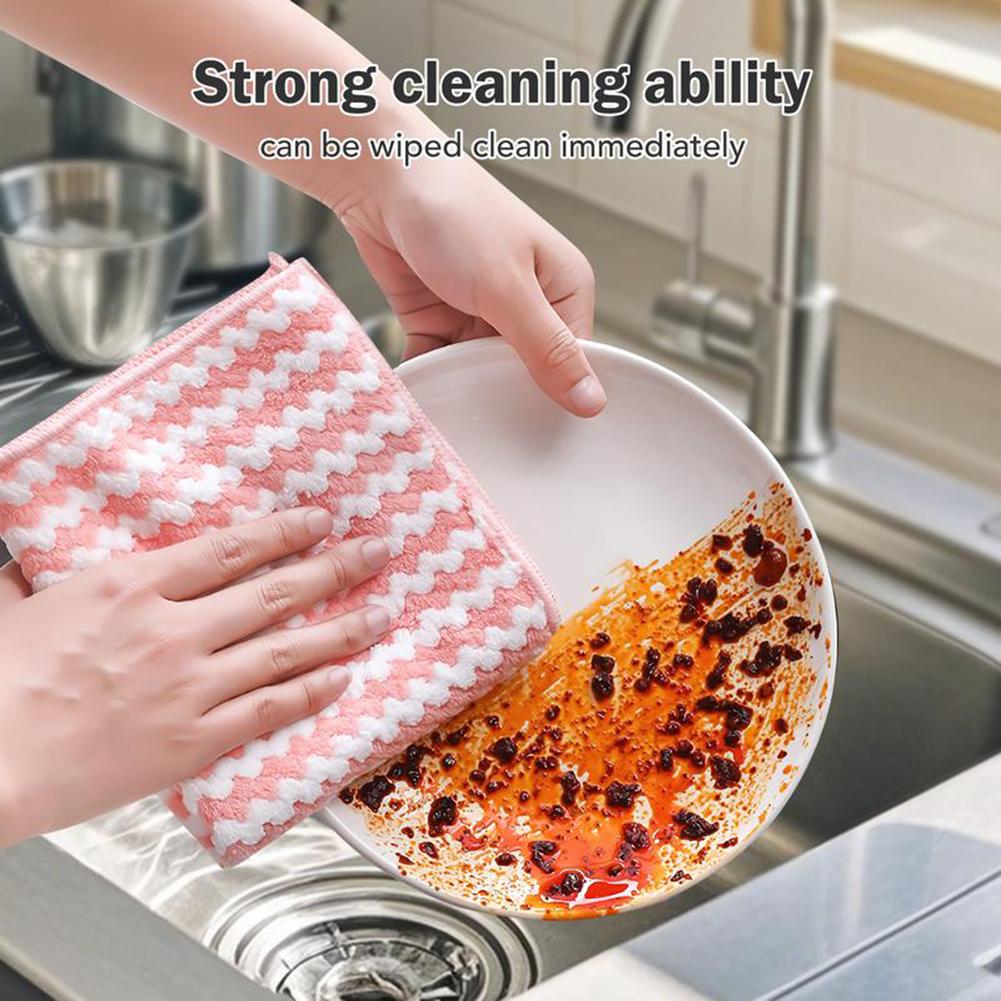Coral-Fleece Microfiber Cleaning Cloth Quick Drying Colourfast Soft Washable Window Cleaning Rag Thicken Cleaning Cloth