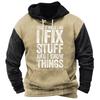 Men's 3D Print Hooded Sweatshirt with Drawstring and Pocket