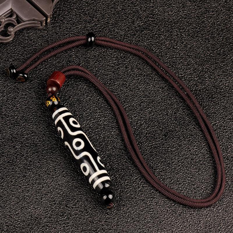 

Небесное ожерелье из бусин Сицзан Небесная бусина с девятью глазами Подвеска из черно-белого натурального агата для мужчин и женщин 50CM(Necklace Size)