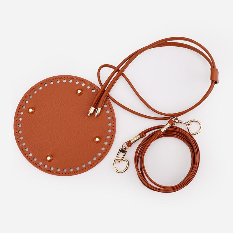 Luggage accessories DIY hand-woven bag bucket bag PU material bag, baseplate drawstring shoulder strap three-piece wholesale