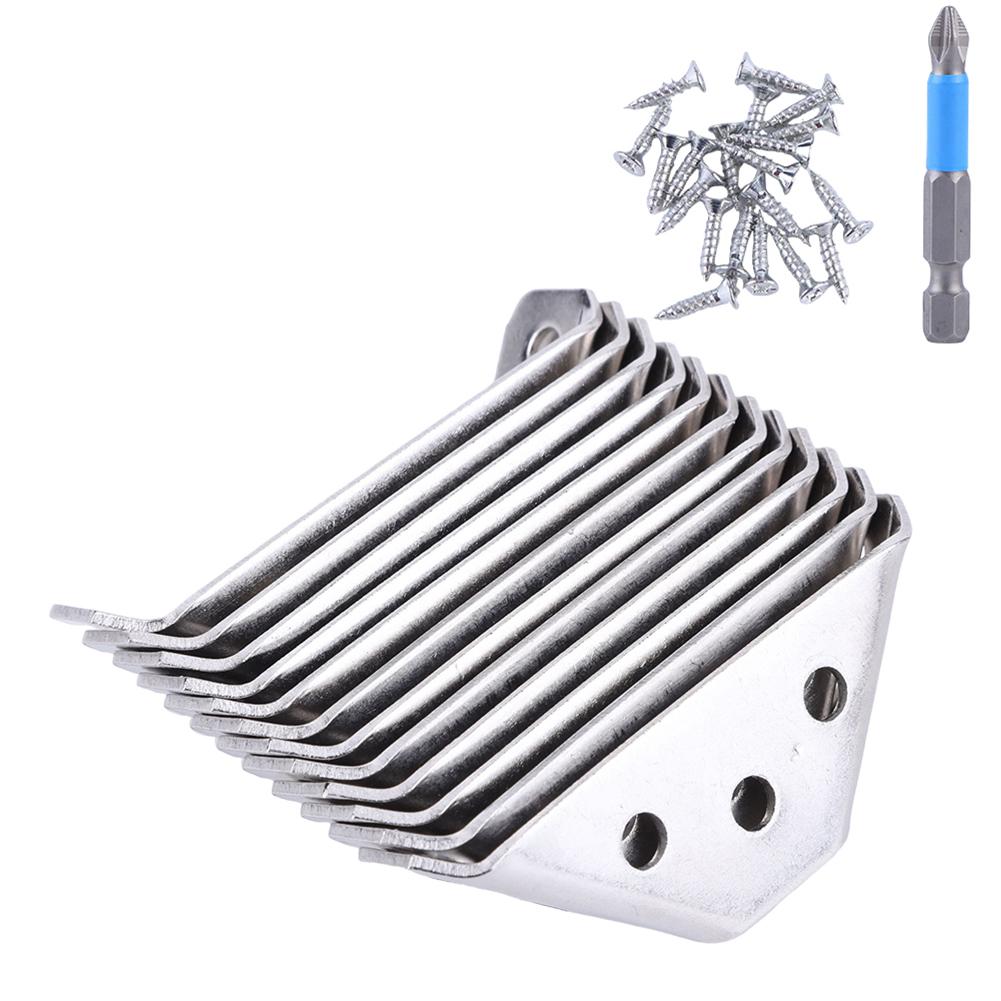 12 PCS Triangular Support Brackets with Screws Furniture Angle Shelf Connector for Wood Furniture Drawer Cabinet Table and Chair