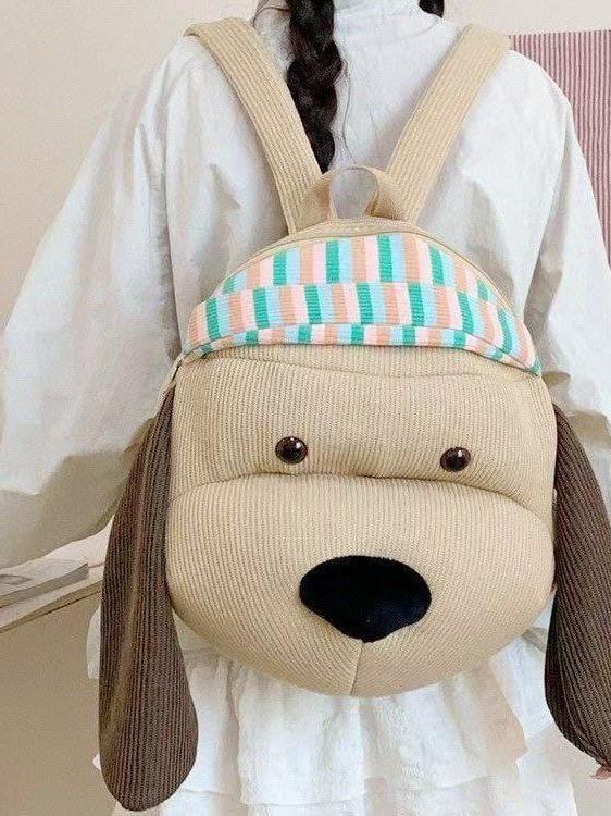 Hat Dog Cartoon Backpack For Girls Boys With Spacious Storage And Padded Straps