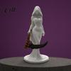 Halloween Women Figurine 3D Printed Hooded Woman Statue, Gothic Grim Reaper Figurine, Table Decoration Party for Home Office Desk Shelf
