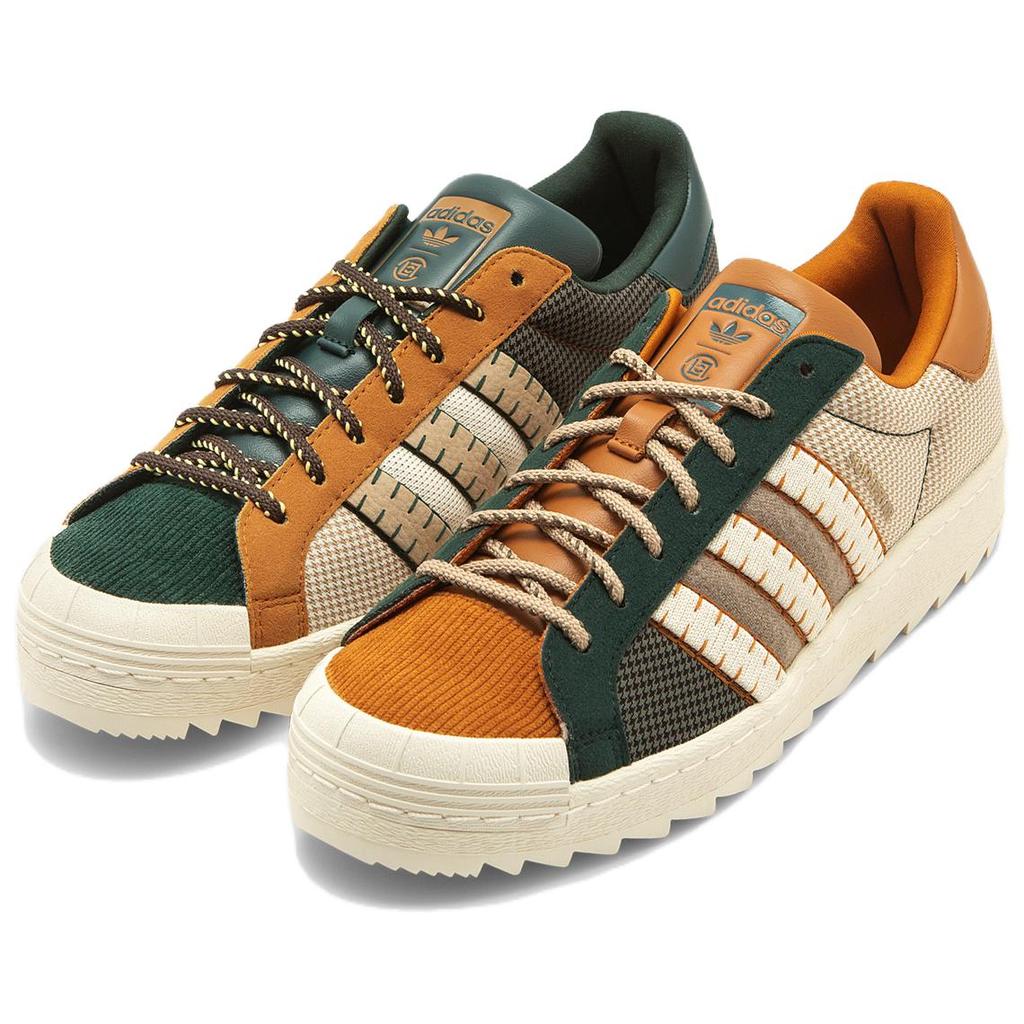 CLOT x adidas Superstar Patchwork Unisex Sneakers Tan Wonder-White Worn-Sand JR6490