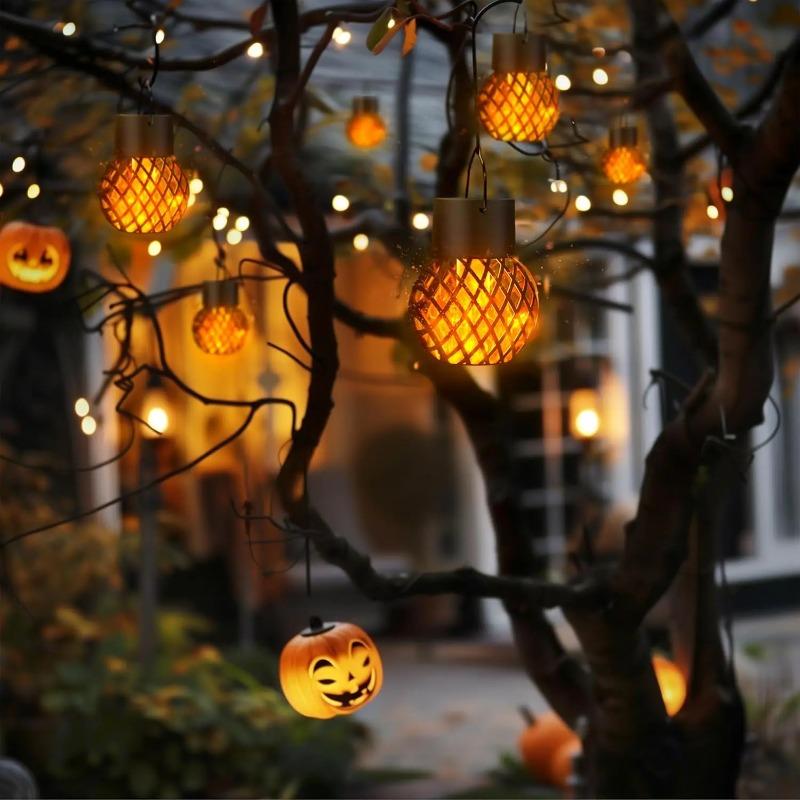 Solar LED Outdoor Flame Effect Hanging Lantern Out Waterproof Garden Decoration Lamp Solar Fairy Light For Patio Garden Yard