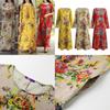 Casual Women Vintage Boho Dress Maxi Loose Long Cotton Dress Floral Sleeve Linen