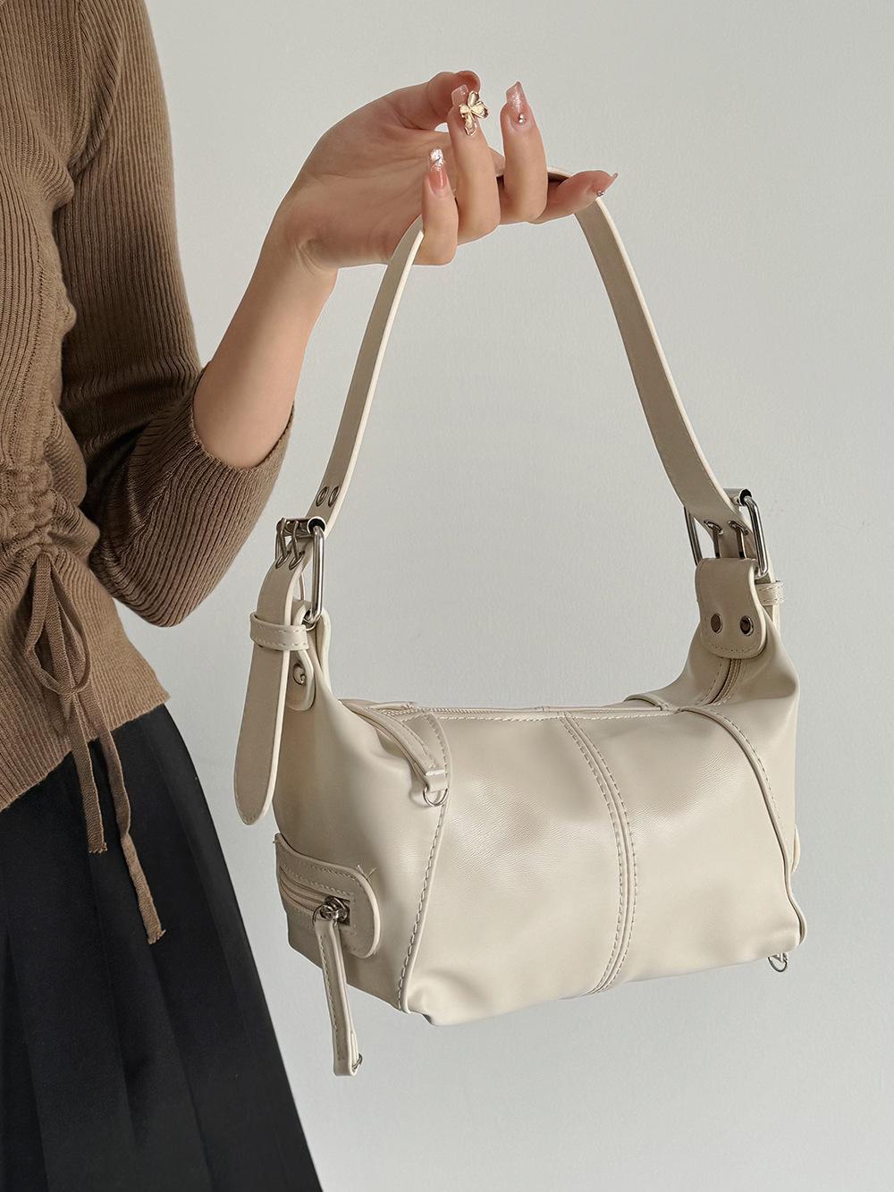 

Модная сумка через плечо в стиле панк 2000 года — универсальная сумка для крутой ретро-девушки кремовый/белый