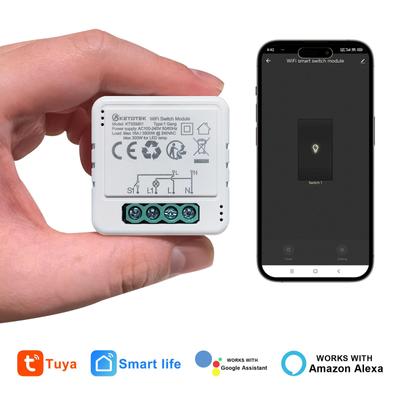 Módulo Interruptor Inteligente Wifi Tuya Smart Life APP Control Remoto Interruptor Inalámbrico Control por Voz Alexa Google 1/2 Gang para Luz