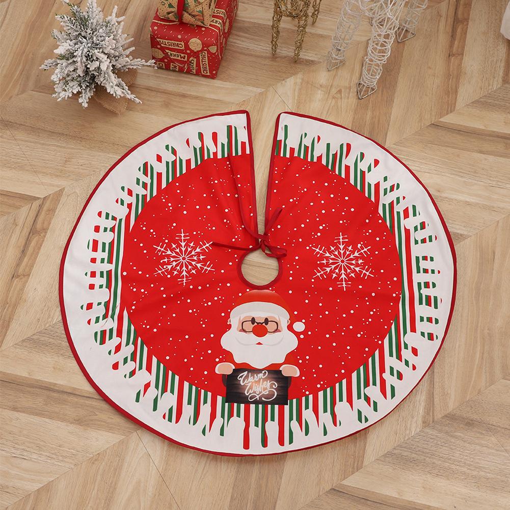 Christmas Tree Skirt Snowflake Santa Claus Printed Xmas Tree Bottom Decor Mat Merry Christmas Decoarations Home Party Ornaments