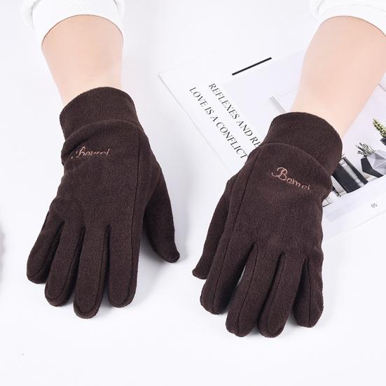 1 Pair Winter Polar Fleece Gloves Men Women Warm Outdoor Cycling Driving Gloves Windproof Non-Slip Soft Thickened Gloves